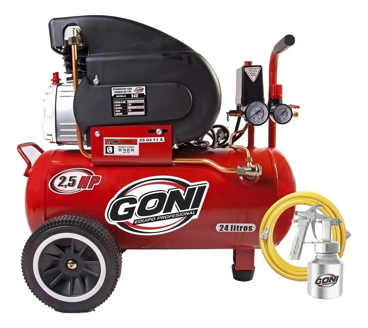 Compresor de aire eléctrico Goni 940P 24L 2.5hp