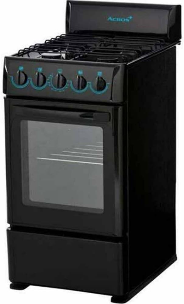 Estufa Acros de 4 quemadores estampados 20 pulgadas De gas Al piso Negro modelo AW-1001B/NAW-1001B