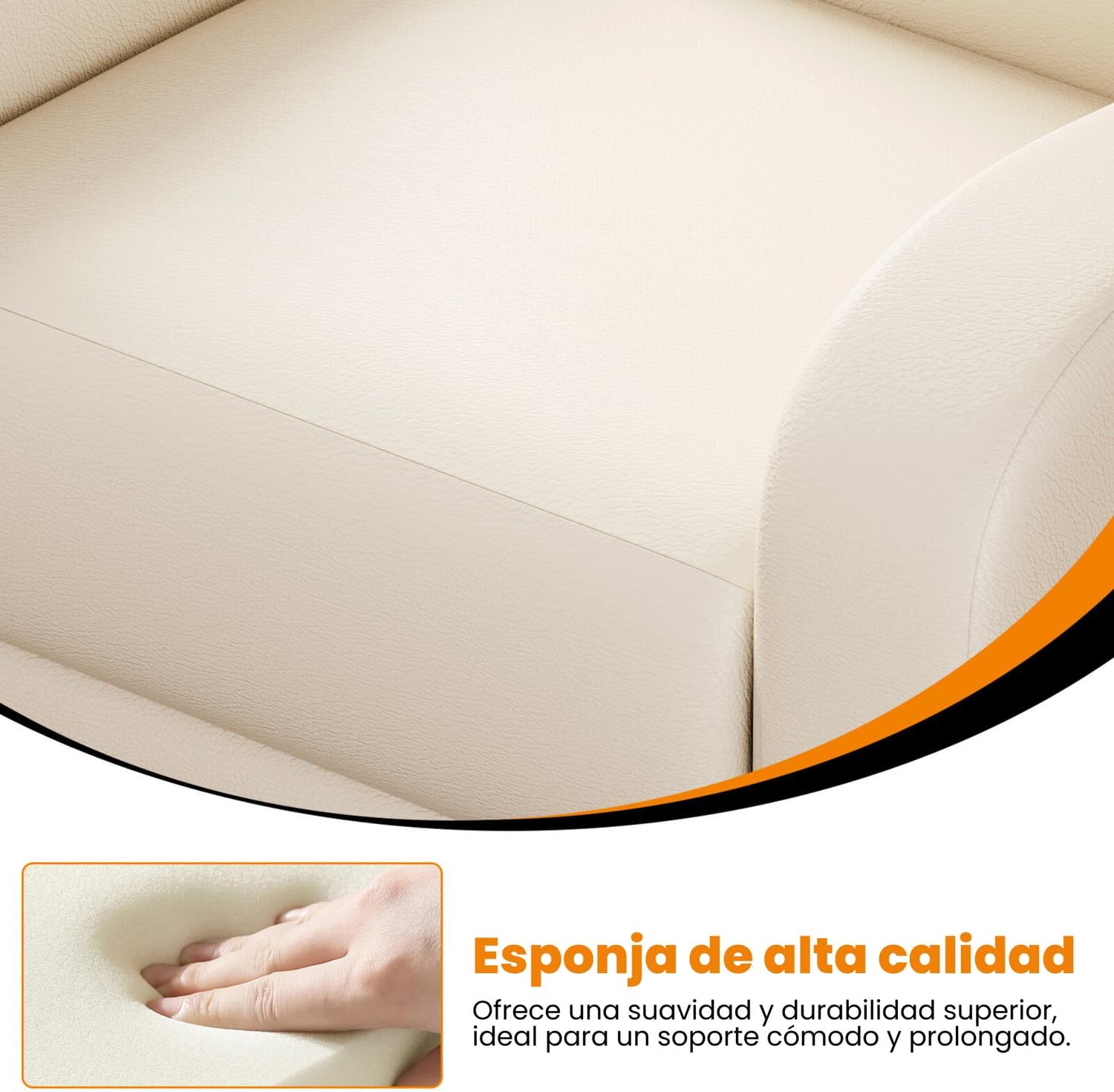 FABATO Sillon Individual-Sillon Reclinable Adultos Tipo Cine 8 Modos de Masaje con Soporte Lumbar, Reposapiés Retráctil y 3 Posiciones -Tu Mecedora Adulto de Cuero Ideal para tu casa (Crema)