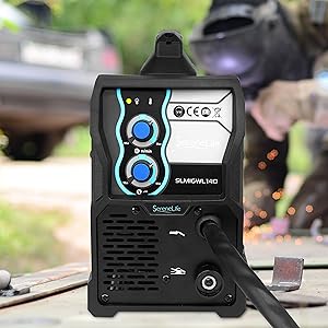 SereneLife Inverter MIG máquina de soldadura – voltaje dual 110/220 V, opción de gas, 130 Amp MIG inversor 