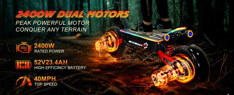 Electric scooter, 40 miles of range, 28 miles per hour, 1200W maximum motor, 11-inch pneumatic tires, LED screen design, double suspension, maximum load capacity 330 pounds, adult commuting electric scooter