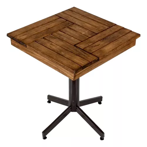 Mesa De Madera Sillas Restaurante Bar Cafetería Uso Rudo Color Chocolate Diseño de la tela de las sillas Tactopiel