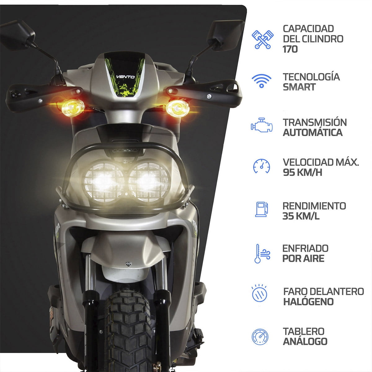 Motocicleta Vento Ruda 170 Gris 2025 Motoneta