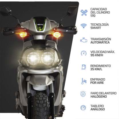 Motocicleta Vento Ruda 170 Gris 2025 Motoneta