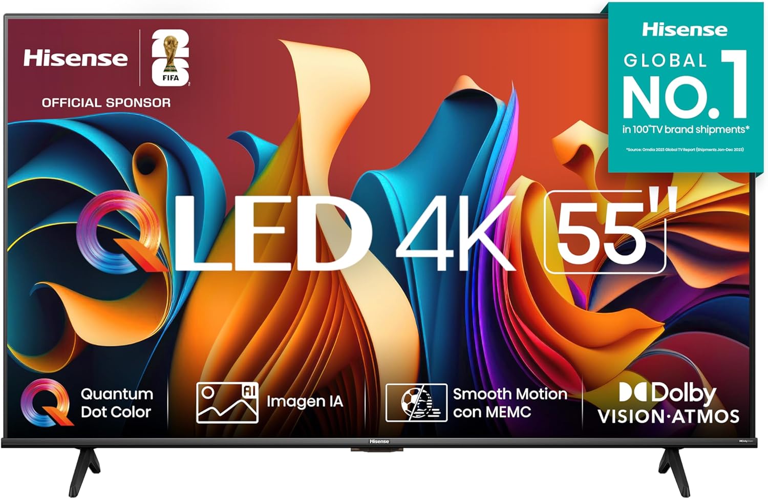 Hisense Television QD6QFM (Modelo 2025) Pantalla 43 Pulgadas,QLED Smart Fire TV UHD 4K,Control Remoto por Voz con Alexa,Escalado AI a 4K,Dolby Vision Atmos, Modo de Juego Plus