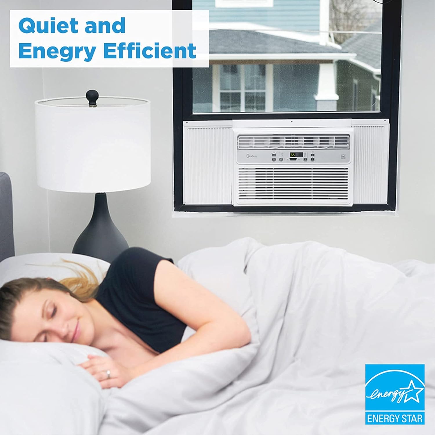 Midea 8.000-1200 BTU EasyCool aire acondicionado para ventana, deshumidificador y ventilador, enfriar, circular y deshumidificar hasta 350 metros cuadrados Ft, filtro reutilizable, control remoto-filtro de aire acondicionado