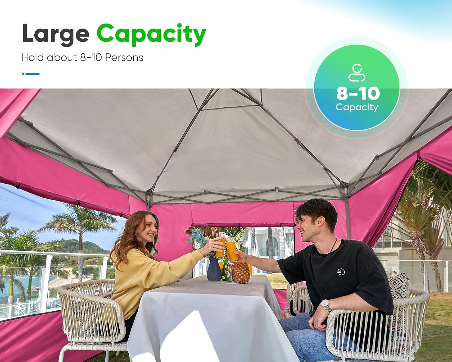 Quictent - Tienda de campaña desplegable de privacidad de 10 x 10 pulgadas con paredes laterales y ventanas ventiladas enrollables, configuración para una persona, fácil refugio para eventos