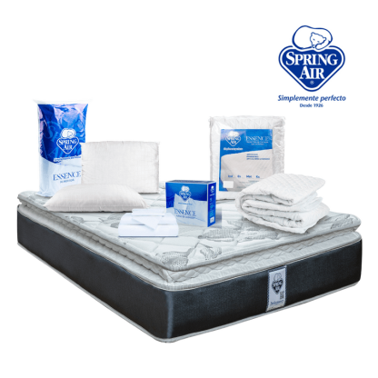 Paquete Colchon King Size + 2 Almohadas + Cubre Colchon + Sabanas Spring Air Smith