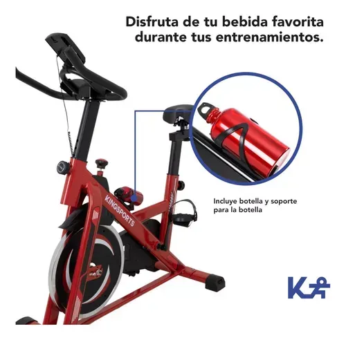 Bicicleta Fija 10 Kg Estática Para Spinning Cardio Fitness Color Rojo