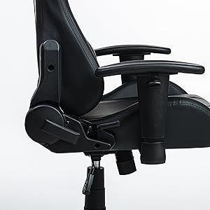 silla gamer negra acercamiento al asiento