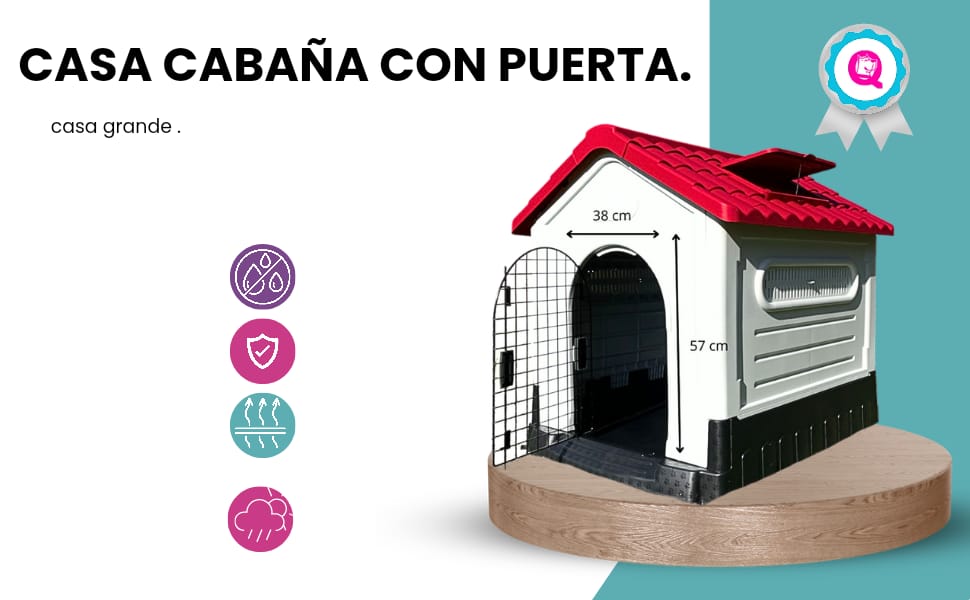 casa para perro grande con puerta