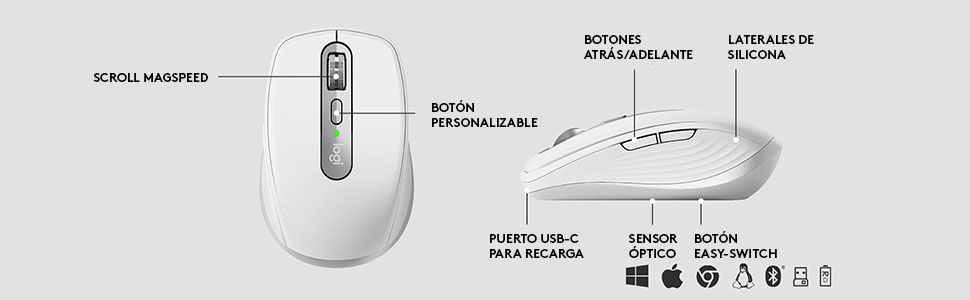 Mx Anywhere 3, Logitech mouse, Mouse blanco, mouse para programador, Logitech MX Anywhere 3