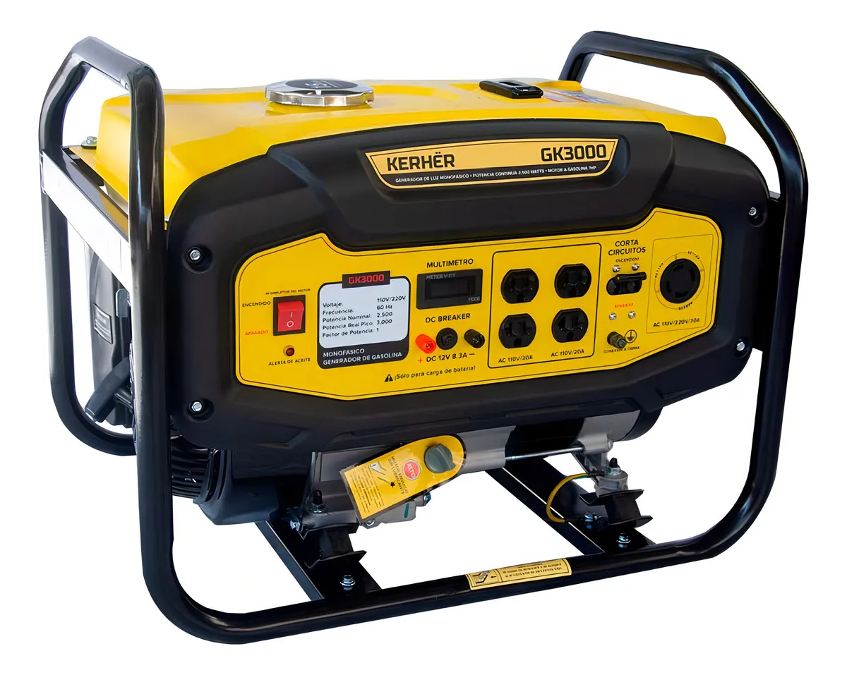 Generador Planta Luz De Gasolina Keher 3000w 7hp 110/220v