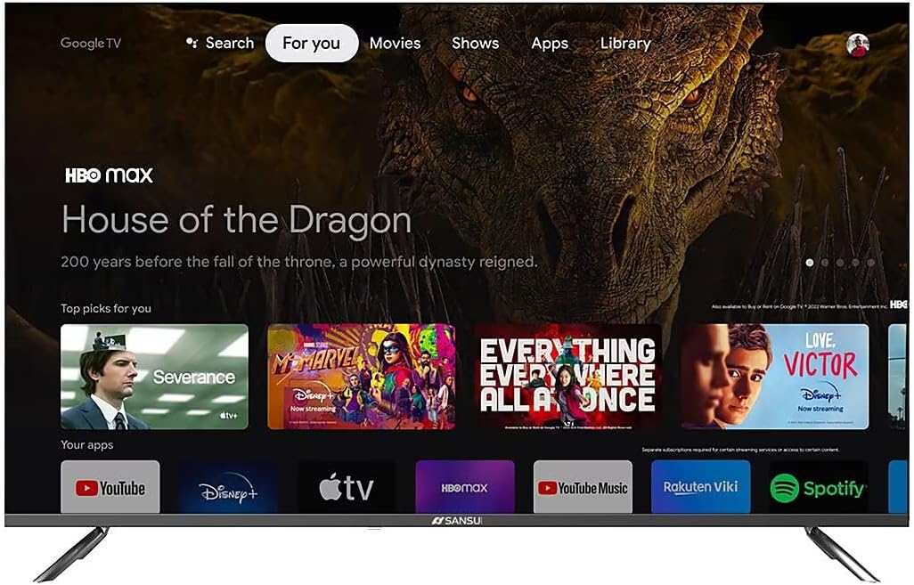 SANSUI Television Google TV, Voice Assistant Smart TV 2023 (43" 4k UHD)
