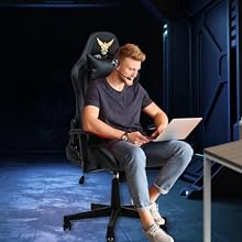 silla gamer negra lifestyle fondo planetarium