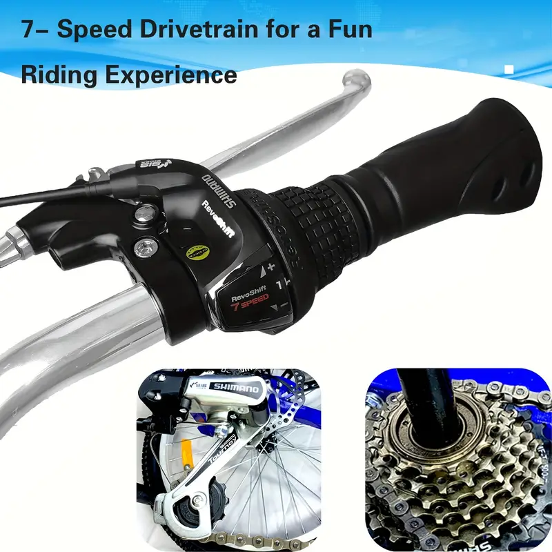 Triciclo para adultos de 7 velocidades, bicicletas de 3 ruedas de 20 pulgadas, triciclo plegable para adultos, para mujeres/hombres/ancianos, bicicleta con rueda de absorci&oacute;n de impactos de horquilla con cesta delantera y trasera para ir de compras. detalles 1