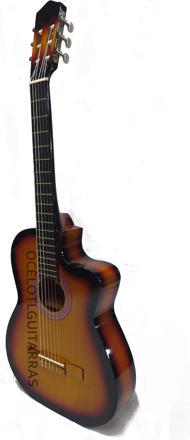 Guitarra Acústica Curva Ocelotl® Paquete Vital De Accesorios (Negro)