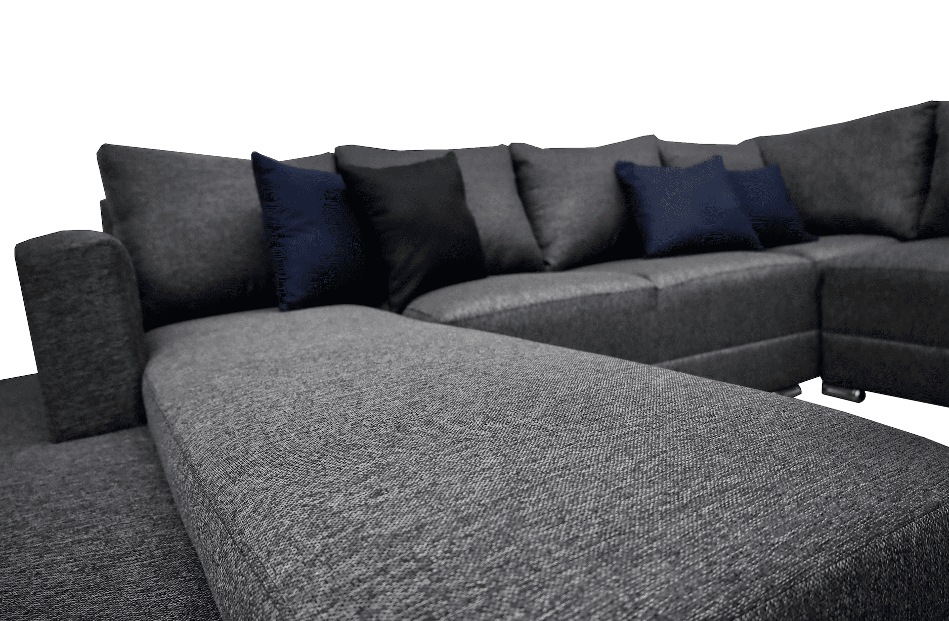 Sala esquinera en U El Bazar Store modelo Corbel gris oxford 4 salas en 1