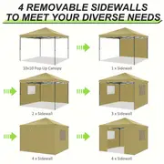 10x10 pop up canopy gazebo with mesh windows 2 0 easy up canopy tent 10x10 portable waterproof outdoor canopie with 4 removable sidewalls carry bag 4 stakes ropes today s best daily deals temu details 6