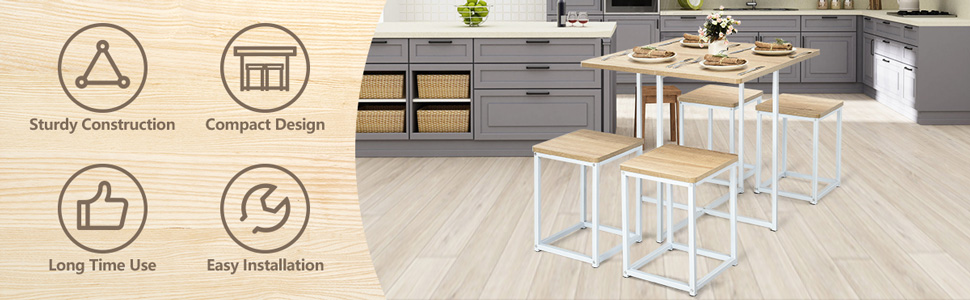 Juego de mesa de comedor de 5 piezas