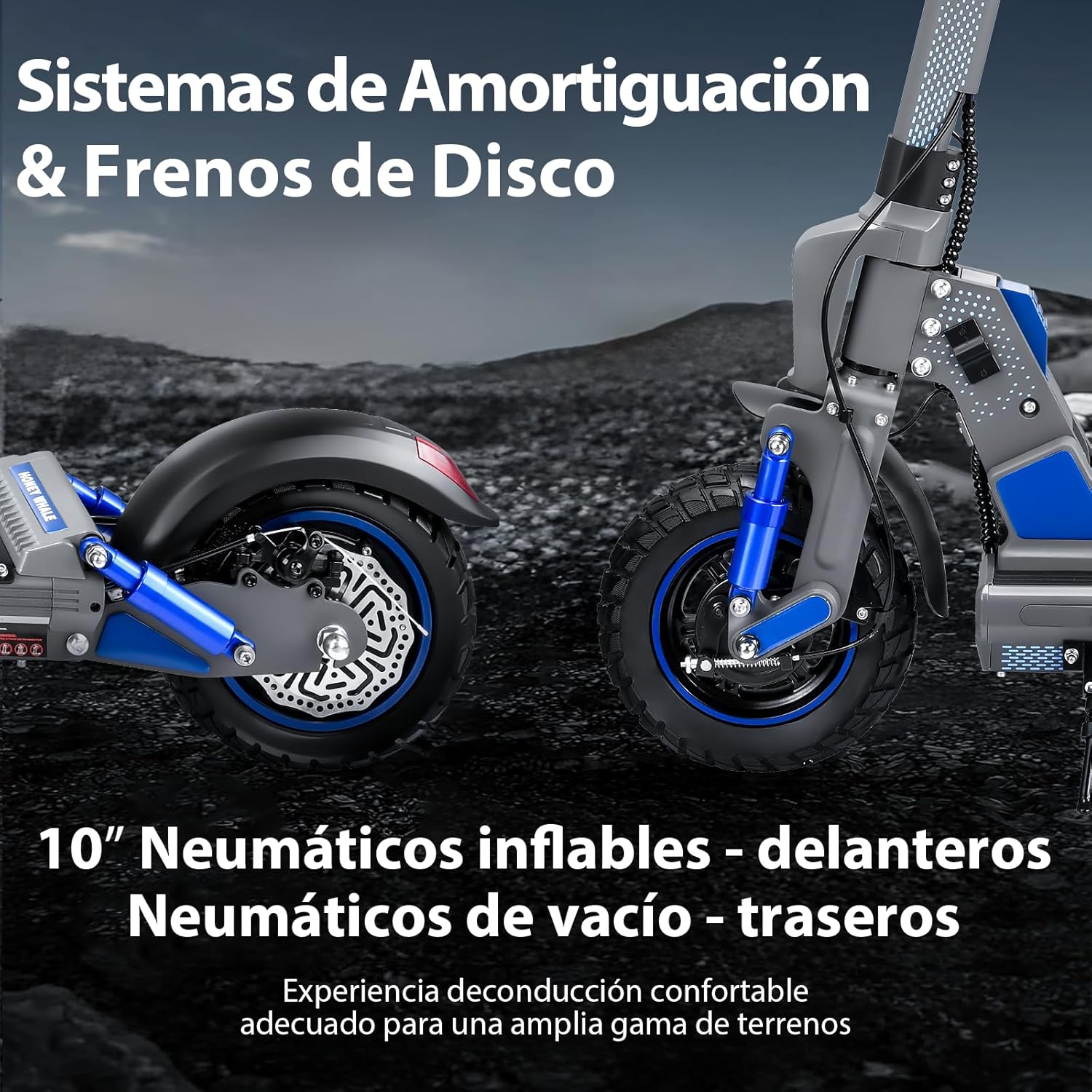 HONEYWHALE C1 Scooter Eléctrico Adulto con Asiento, Patín Eléctrico Plegable con Motor 980W, Velocidad Máxima 45 km/h, Batería 13AH-Autonomía 40km