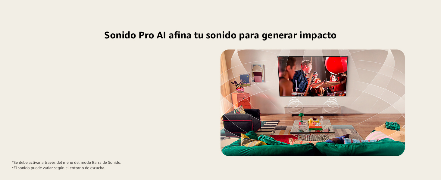 Sound waves graphics show how virtual 11.1.2 channels create a surround sound experience