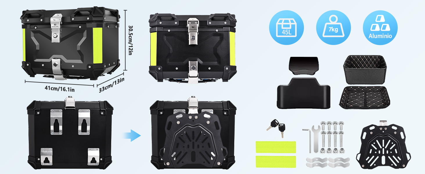 Caja para Moto 45L de Aluminio 