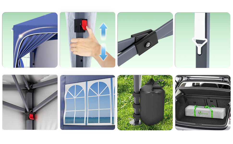 Carpa Plegable Gazebo 3x3m con Techo Arqueado Cenador Impermeable Pabell&oacute;n de Jard&iacute;n Pop Up