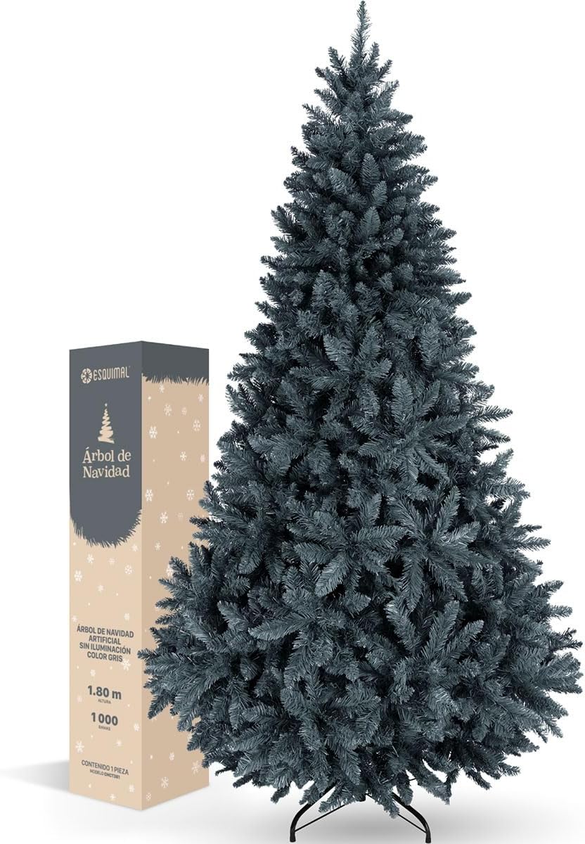ESQUIMAL Árbol de Navidad Frondoso Pino Navideño Plegable, Cedro del Himalaya (Verde, 2.2 m)
