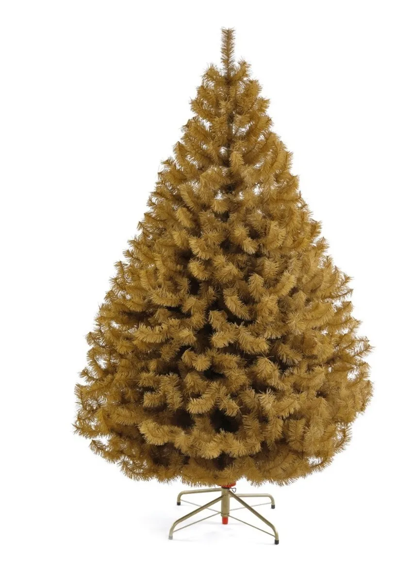 Imagen 2 de 4 de Árbol Navideño Frondoso Naviplastic 1.9m Pino Navidad Color Dorado mate
