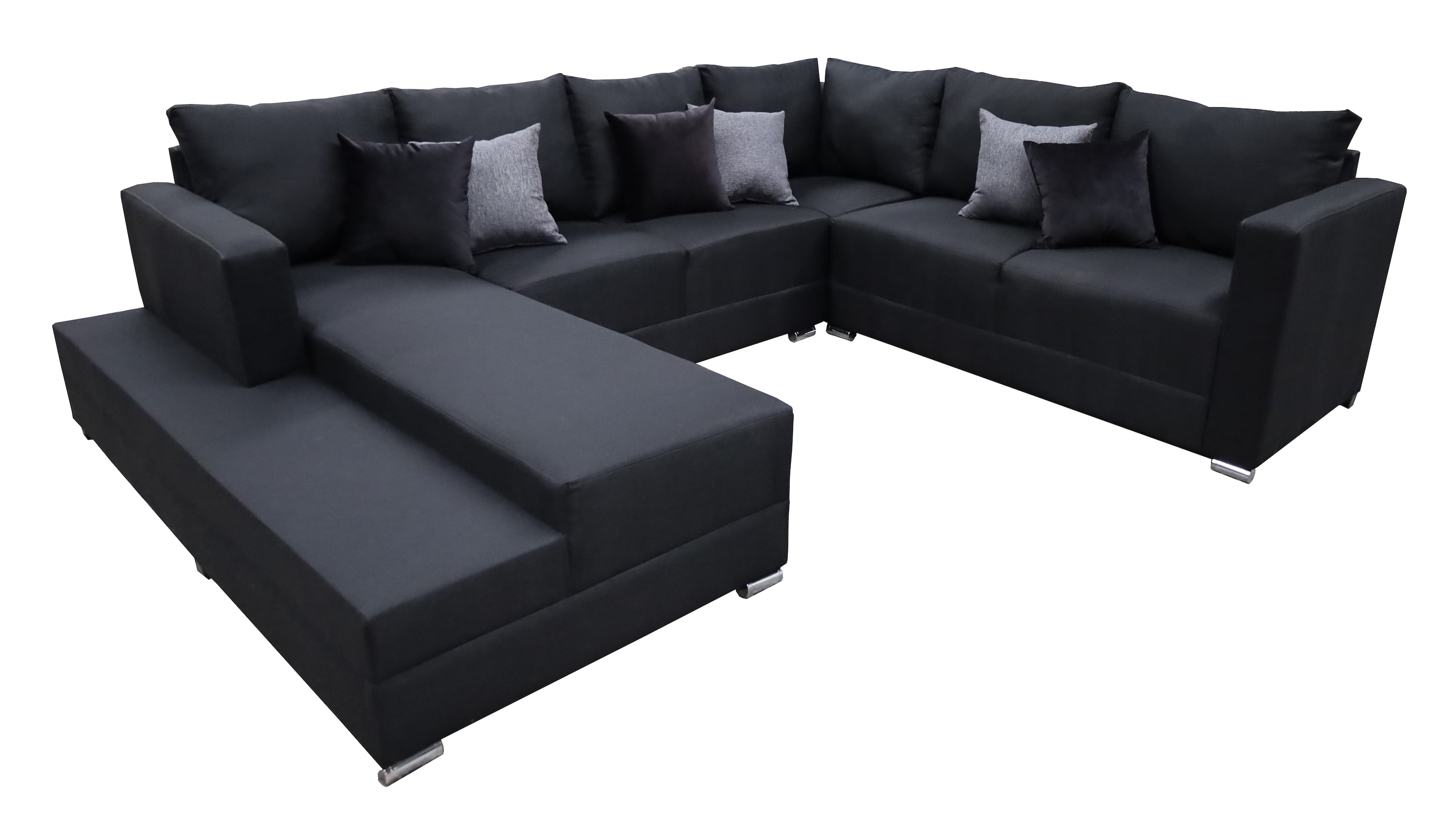 Sala esquinera en U El Bazar Store modelo Corbel gris oxford 4 salas en 1