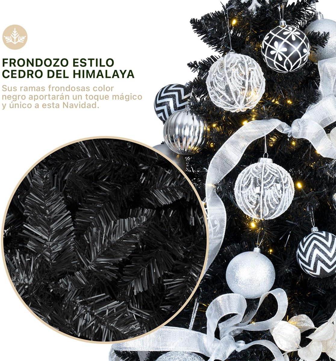 ESQUIMAL Árbol de Navidad Frondoso Pino Navideño Plegable, Cedro del Himalaya (Verde, 2.2 m)
