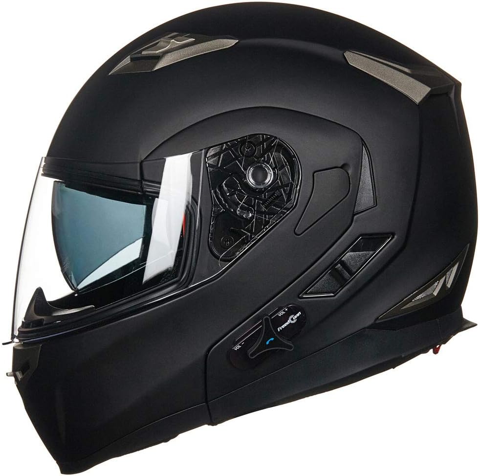 ILM - Casco de Motocicleta Modular Integrado con Bluetooth, con protección Solar para Mp3, Modelo 953/953 Pro