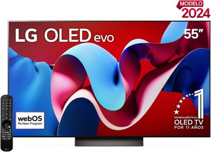 LG Pantalla OLED EVO 55 Pulgadas 4K Smart TV 2024 ThinQ AI OLED55C4PSA