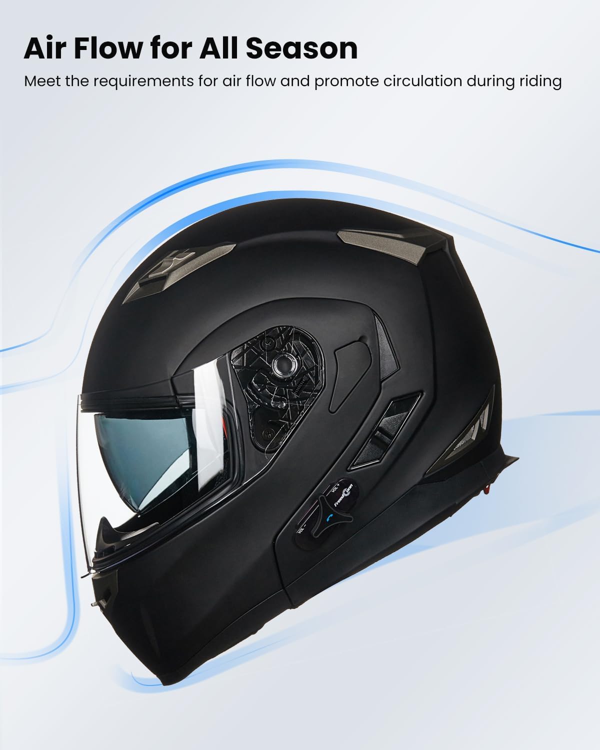 ILM - Casco de Motocicleta Modular Integrado con Bluetooth, con protección Solar para Mp3, Modelo 953/953 Pro