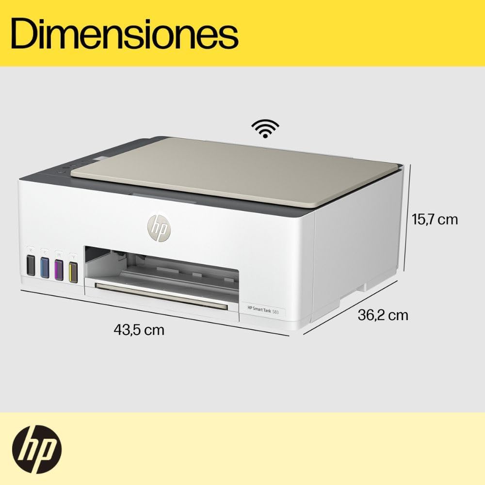 HP Impresora Multifuncional Smart Tank 585, Tinta Continua, Color, Wi-Fi, Dúplex (Doble Cara) Manual, Impresión Desde Smart App, hasta 2 años de Garantía* (1F3Y4A)