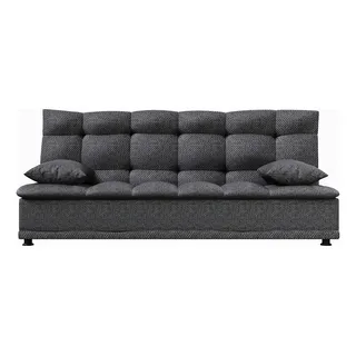 Sofá Cama Reclinable Lase Color Gris Oscuro Sillón Para Sala Moderna Rio Tela Oslo Confort Para Descansar Ver Tv O Recibir Visitas