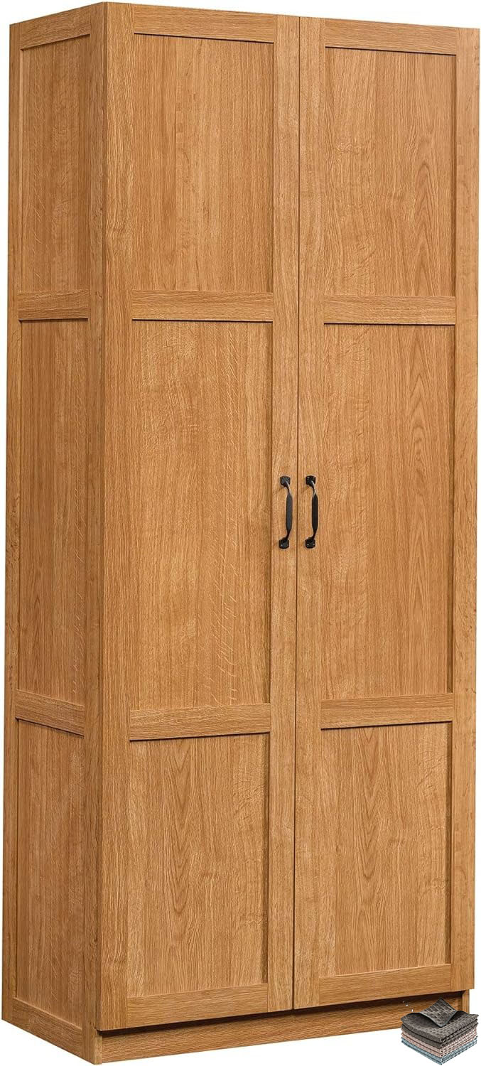 Sauder - Armarios de Almacenamiento Diversos para despensa, Longitud: 75,2 cm x Ancho: 40,9 cm x Alto: 180,6 cm, Acabado de Roble Highland