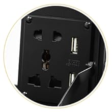 Toma de corriente y ranuras USB