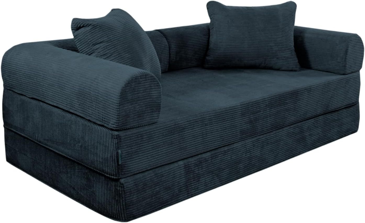 Sofá Cama Teddy Luxe | Diseño Convertible | Hecho 100% de Espuma | Comodidad y Versatilidad | 200x100x65 cm (Chocolate)