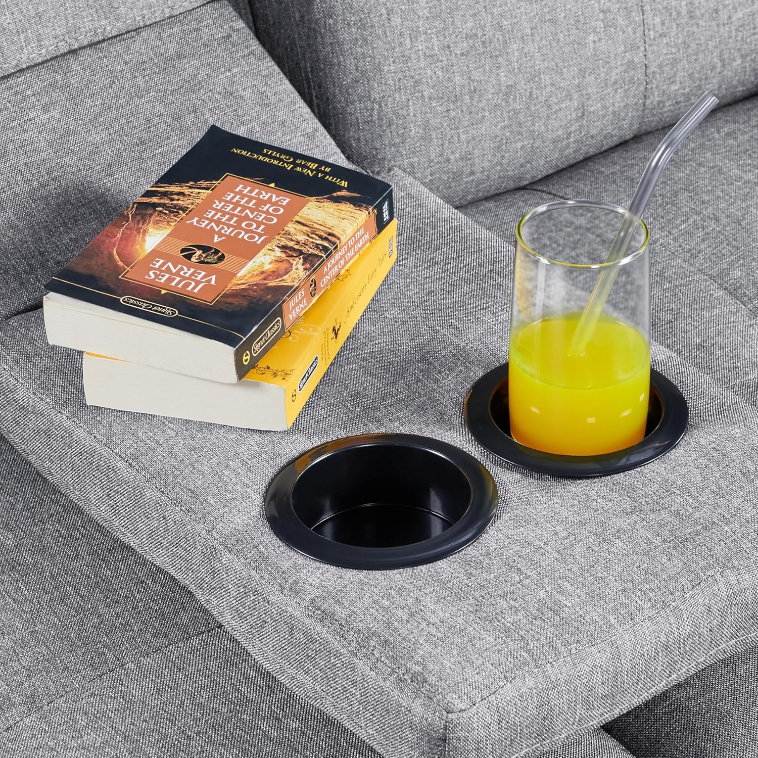 Yaheetech - Sofá Cama Convertible Ajustable, Moderno sillón reclinable de Piel sintética Reversible, sofá Cama Plegable, reposabrazos extraíbles, portavasos, 3 ángulos, Capacidad de 700 Libras, Color