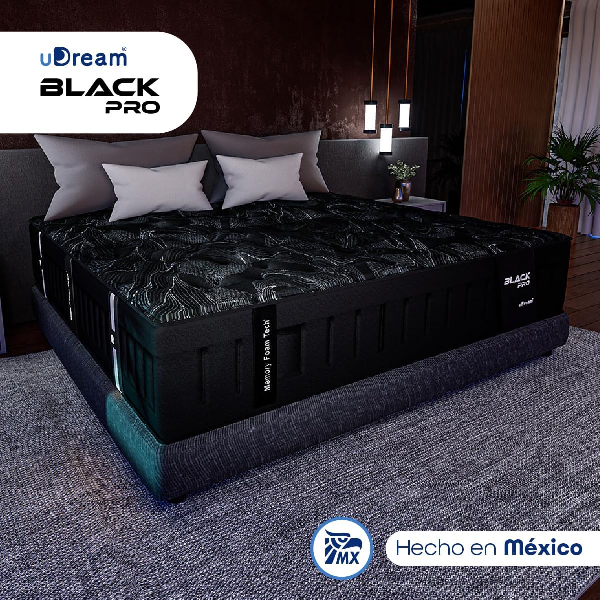 UDream Colchón Black Pro Queen Size – Descanso de Lujo, Hipoalergénico, Alta Tecnología