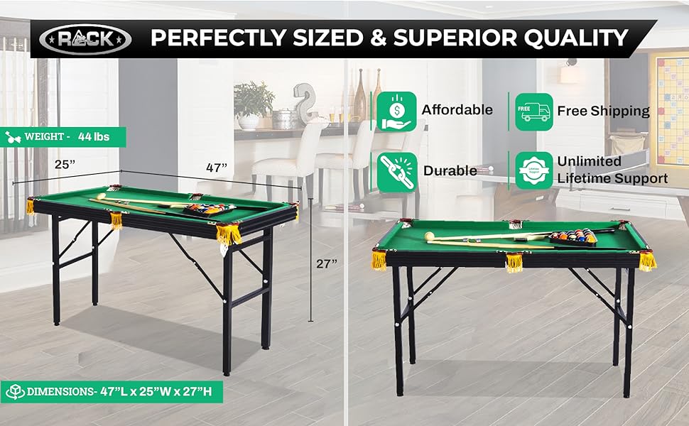 Asequible, duradero, resistente, sala de juegos familiar, uso recreativo, plegable de 4 pies