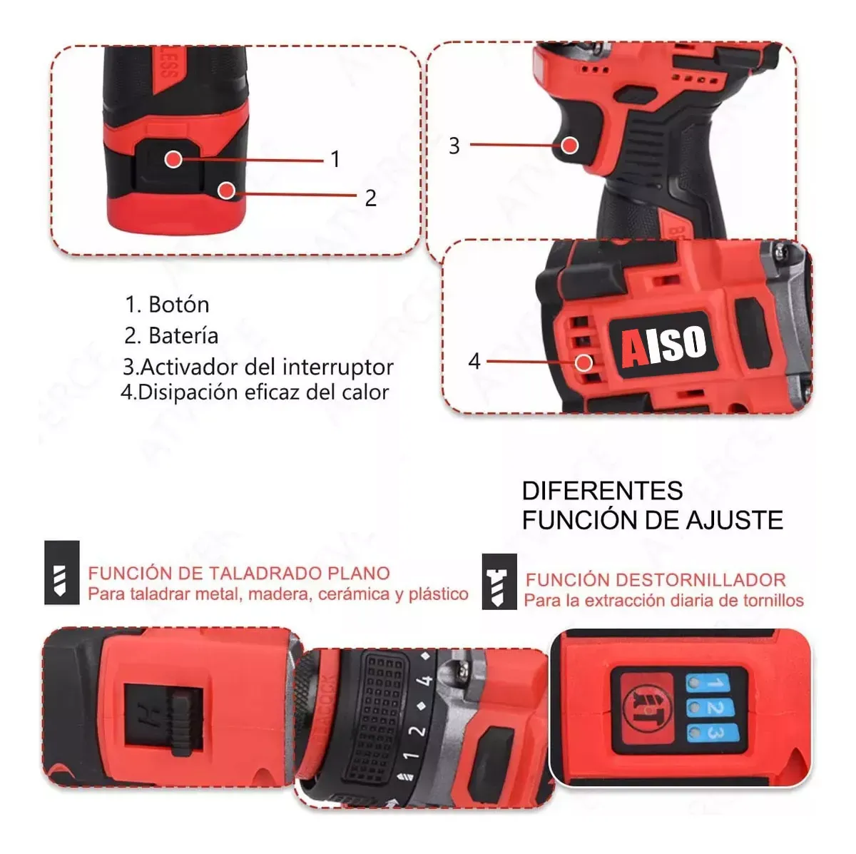 Kit De Sin Escobillas Atornillador De Impacto Y Taladro