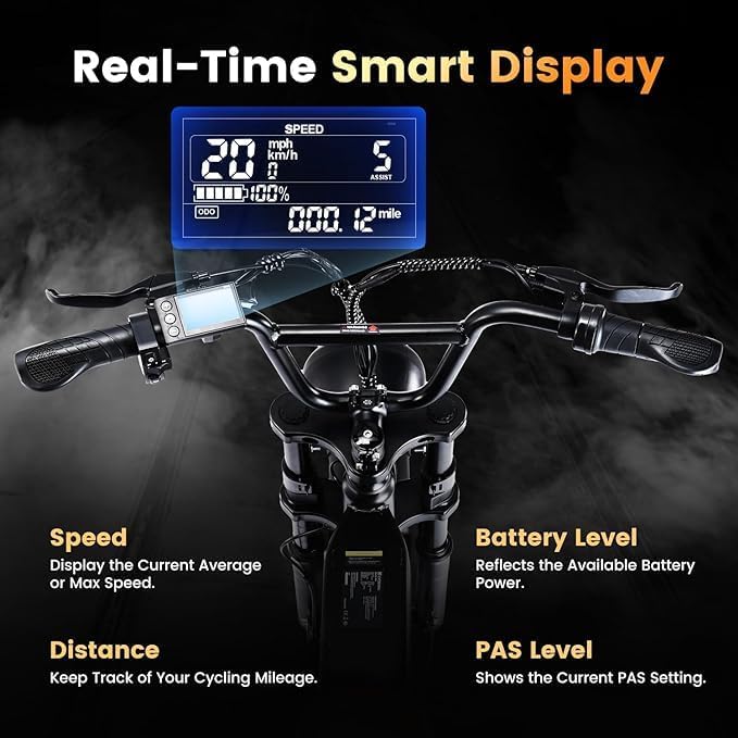 CYCROWN CycRun Bicicleta Electrica para Adultos, Moto Electrica con Potencia Máxima del Motor 1000W,Autonomía 70-90KM, Velocidad de 35KM/H, con 20" Neumático Moto Bicicleta de Montaña