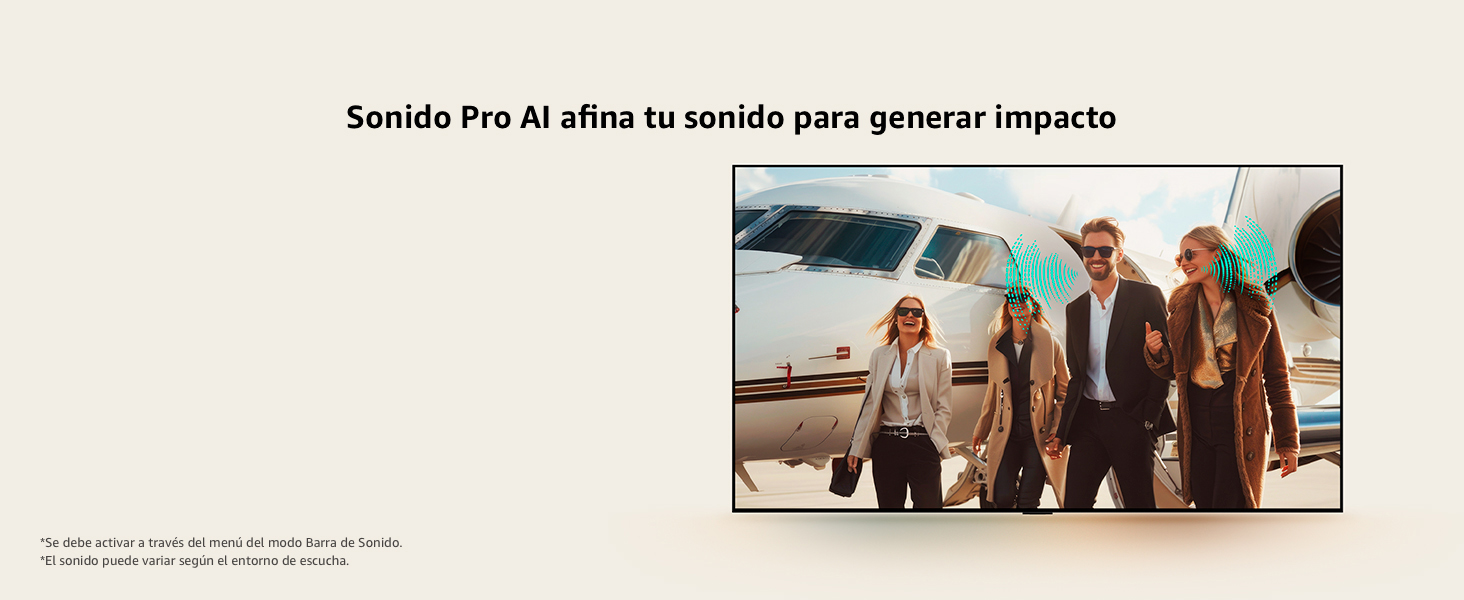 Sound waves come from people ahead of plane, depicting voices are clear with Al Voice Remastering