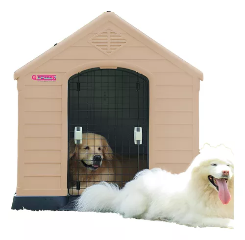 Casa Para Perro Exterior Con Puerta Raza Grande 99cm Qperrón
