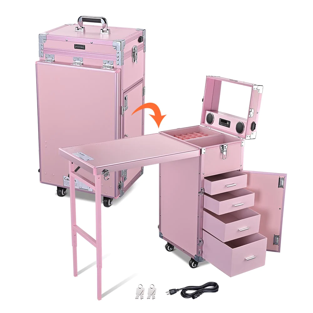 ¡Solo MXN499 por 24 horas! Mesa de manicura con ruedas ¡Estación de maquillaje!