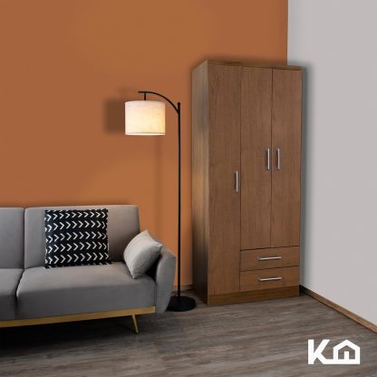 Kingshouse | Ropero De 6 Puertas con 2 Cajones – Color Café – Barra para Colgar – Estructura MDP – Mueble Organizador De Ropa – Armario para Casa, Recámara y Hogar