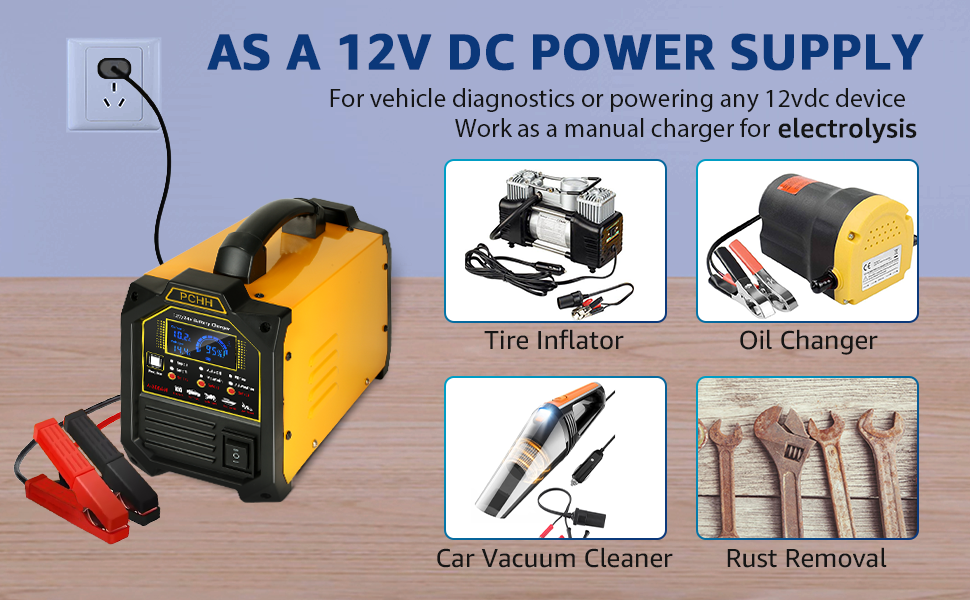 PCHH manual battery charger for electrolysis 12v dc power supply